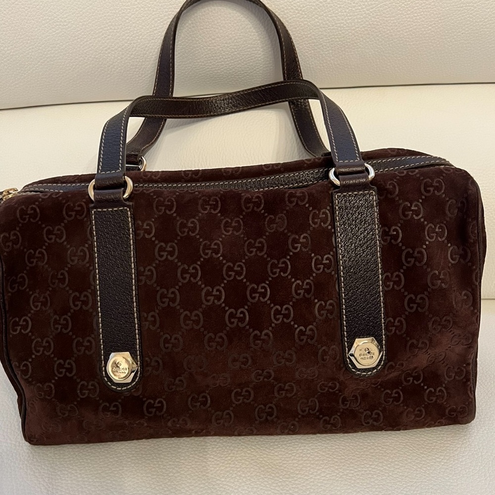 SOLD! - Gucci GG brown suede handbag! EXCELLENT condition - AUTHENTIC/gorgeous!!